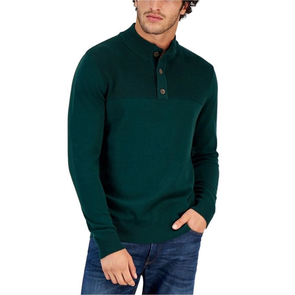 Club Room Mens Knit Henley Sweater, NWT